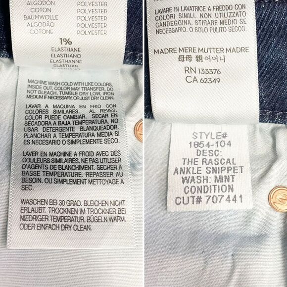 NWT MOTHER The Rascal Raw Hem High Waist Ankle Snippet in Mint Condition Size 24 - Picture 15 of 16